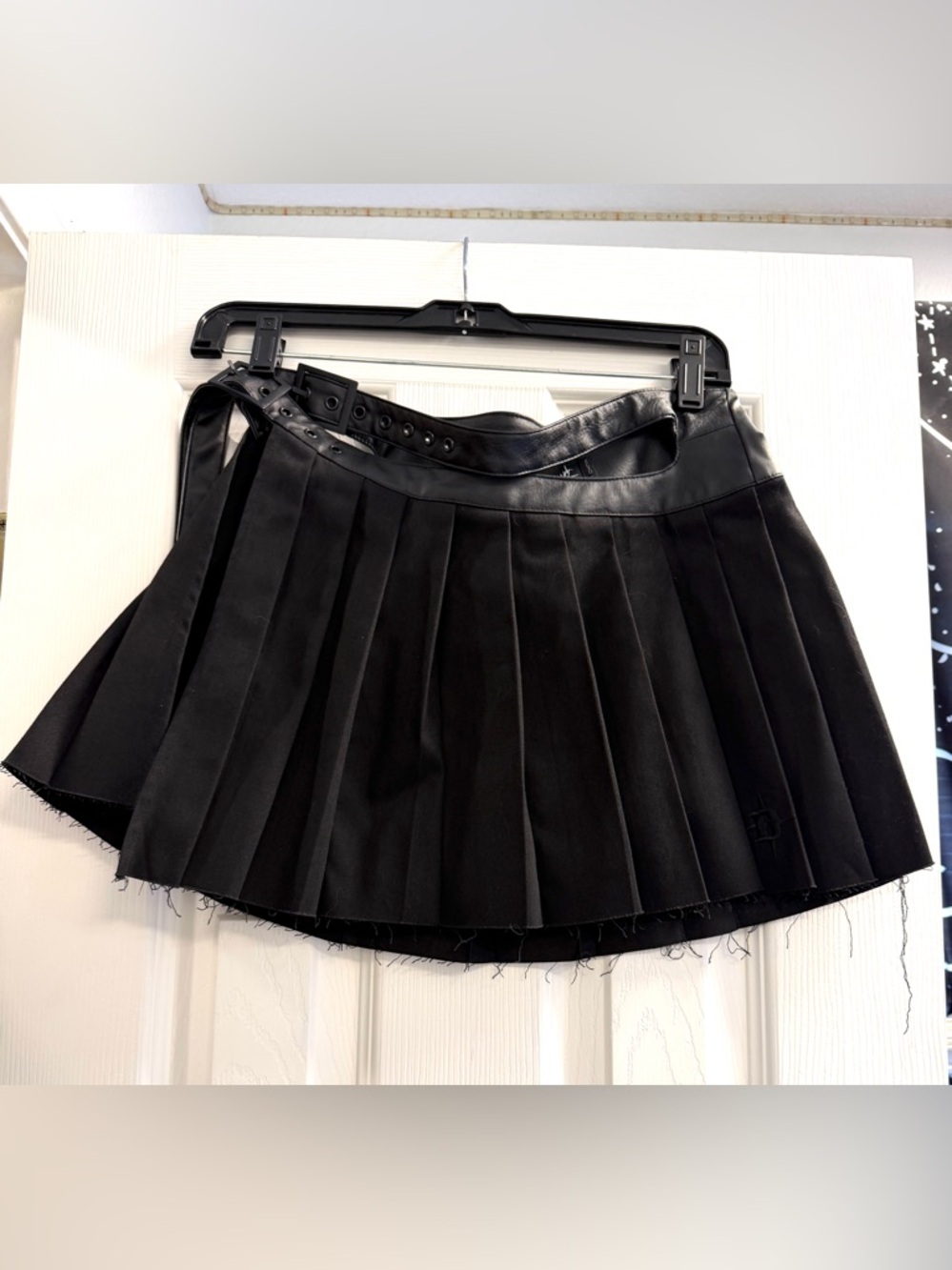 DARKER WAVS DISTORTION PLEATED WRAP SKIRT